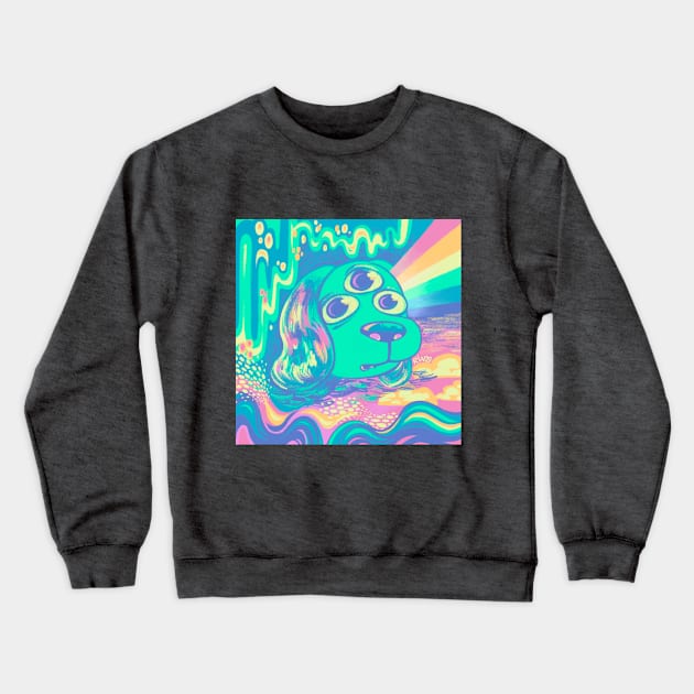 Rainbow Dog Sees All Crewneck Sweatshirt by Rivkah